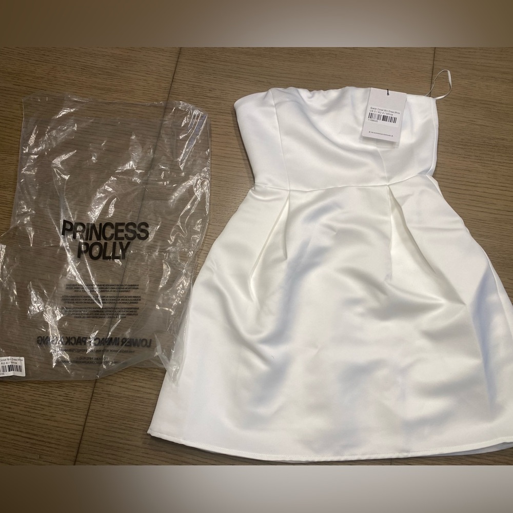 Princess Polly Strapless Spader Corset Mini White Dress